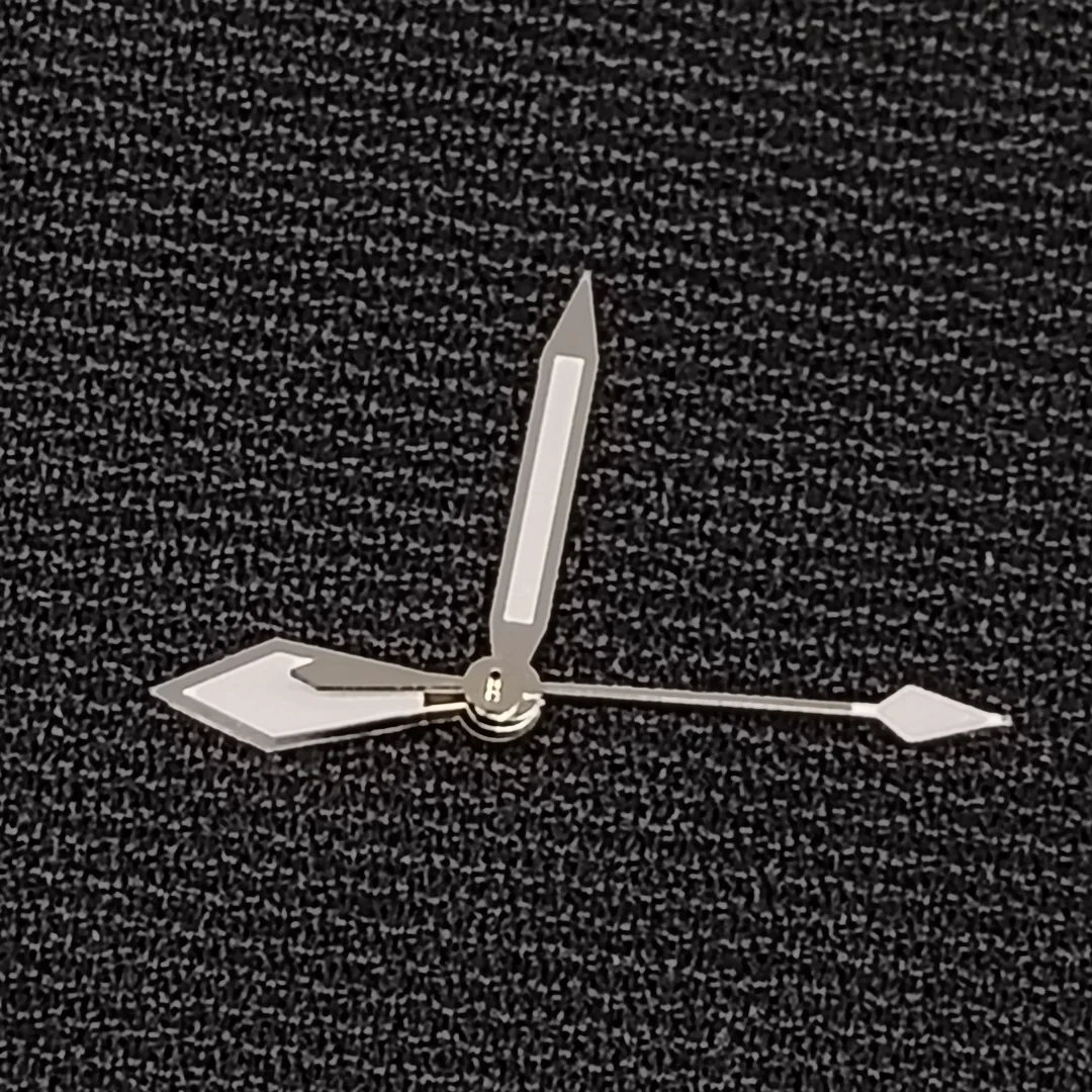 NH35 Стрелки часов Алмазные стрелки Серебристый край Белый указатель Зеленые