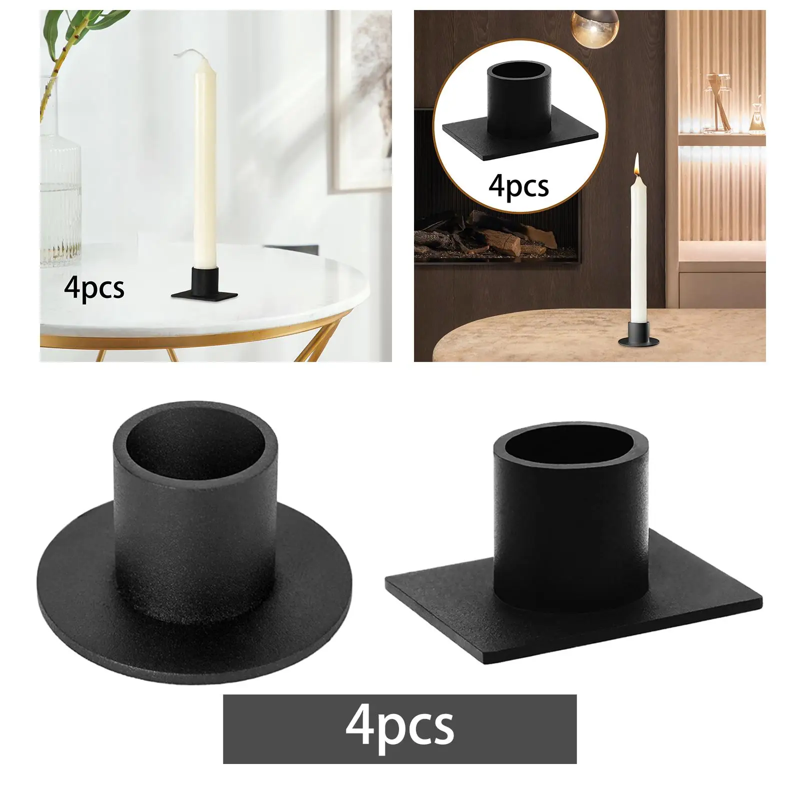 4x Modern Pillar Candle Holder Candle Stand Decorative Metal Candlestick for Party Dinner Table Dining Room Festivals Home Decor images - 6
