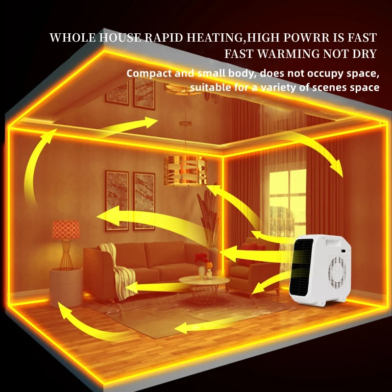 

Electric Mini Heater Portable Desktop Fan Heater Household Instant Heating Quiet Warm Air Blower