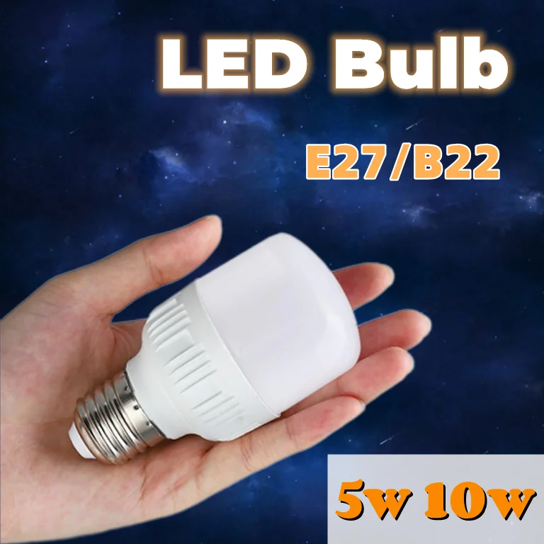 

5w/10w Led Emergency Bulb E27/B22 Screw High Power Bulb Energy-Saving Bulb Light Indoor Lighting Lamp Portable Lantern House