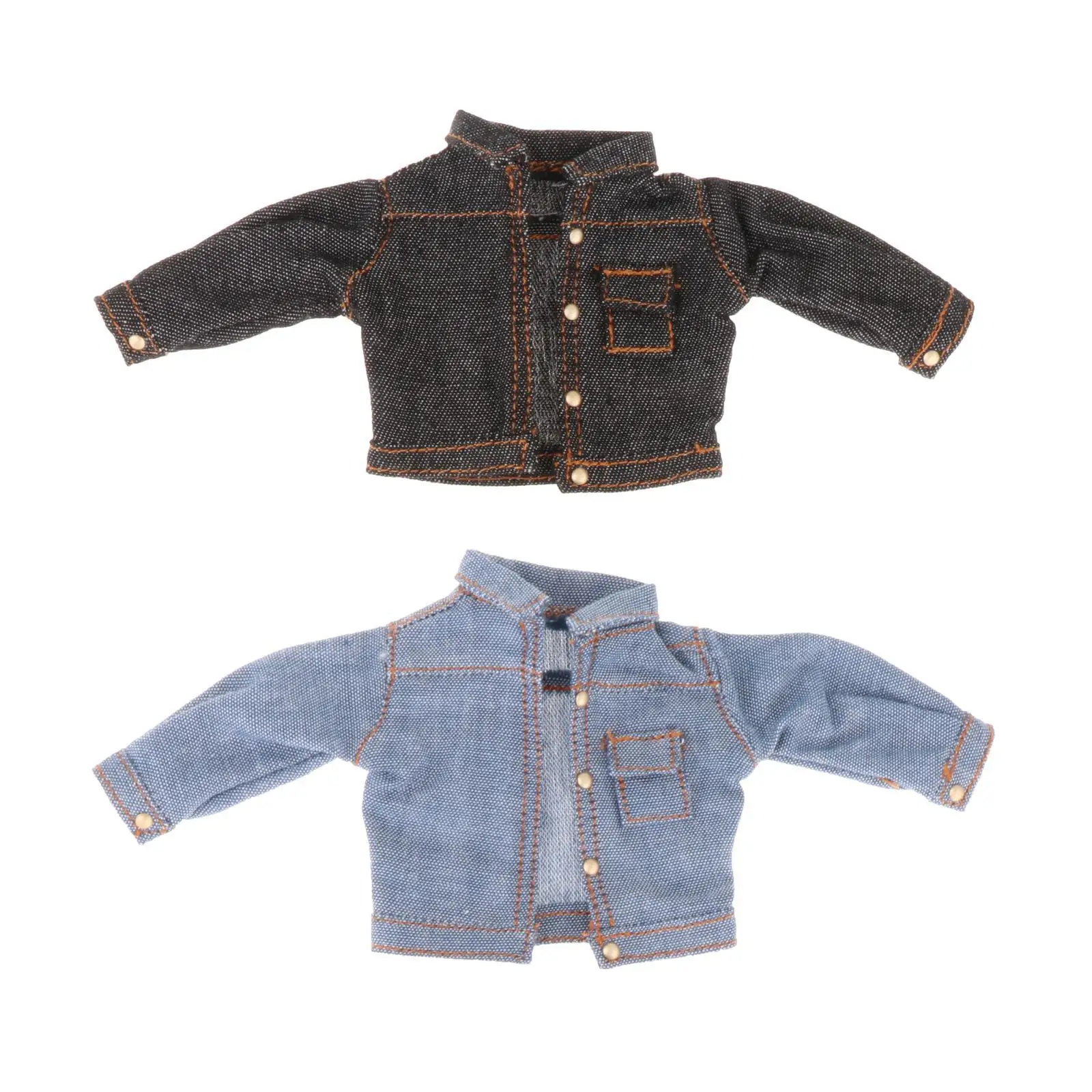 

Fashion 1/6 Denim Jacket Accessory Handmade Doll Clothes Miniature Clothing for 12" Male Action Figures Doll Model