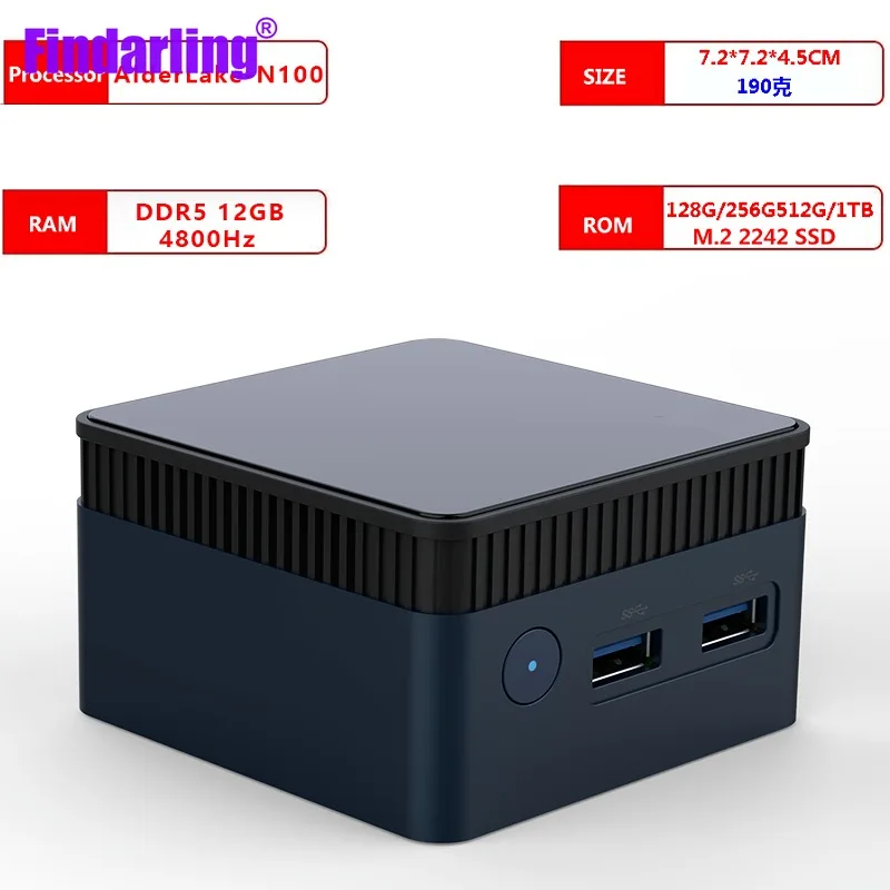 Zx01 Plus Alder Lake-N100 Windows 11 Mini Pc Portatile Ddr5 12Gb 512Gb Ssd Wifi5 Bt4.2 4K Dual Hd Mini Pc Desktop Computer Da Ufficio