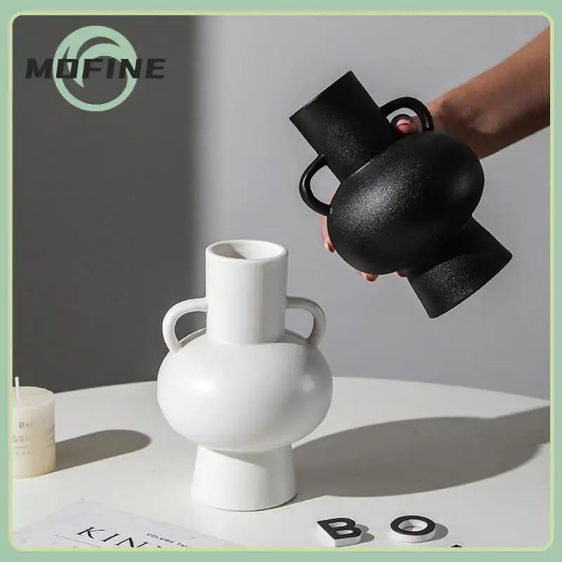 

Unique Ceramic Vases 12×17.3cm Tabletop Vases High Quality Creative Geometric Vase Hand-made Ceramic Vase Minimalist Exquisite