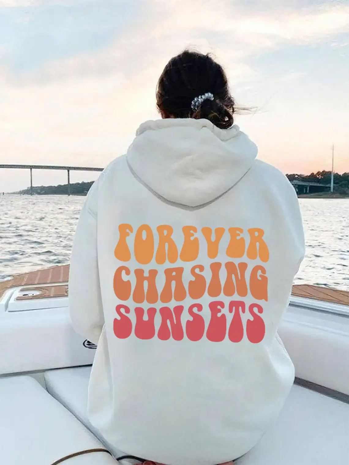 Forever Chasing Sunset Hoodie Aesthetic slogan quote women fashion youngs hipster vintage cotton pullovers gift warmer art tops