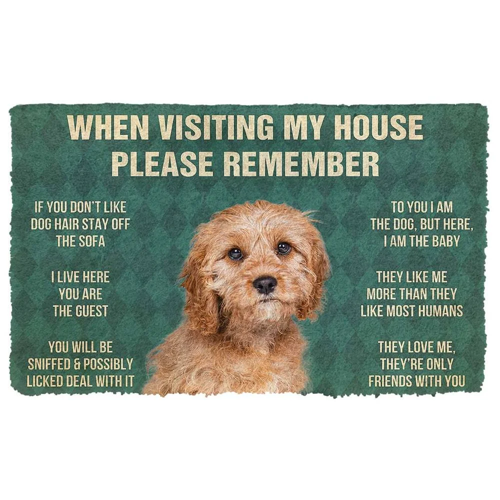 Please Remember Cavoodle Dog House Rules Custom Doormat Decor 3D Print Animal Floor Door Mat Non-Slip Drop Shipping