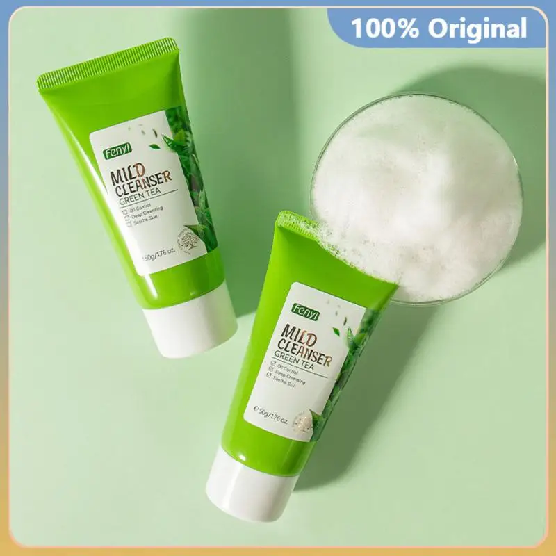

Green Tea Face Cleanser Deep Cleaning Oil Control Plant Moisturizing Shrink Pores Remove Acne Whitening Skin Care