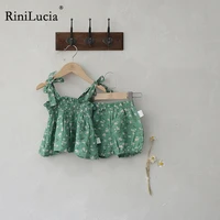 rinilucia fashion summer baby girl clothes set floral camisole tops shorts bloomers for newborn girls infant clothing outfit