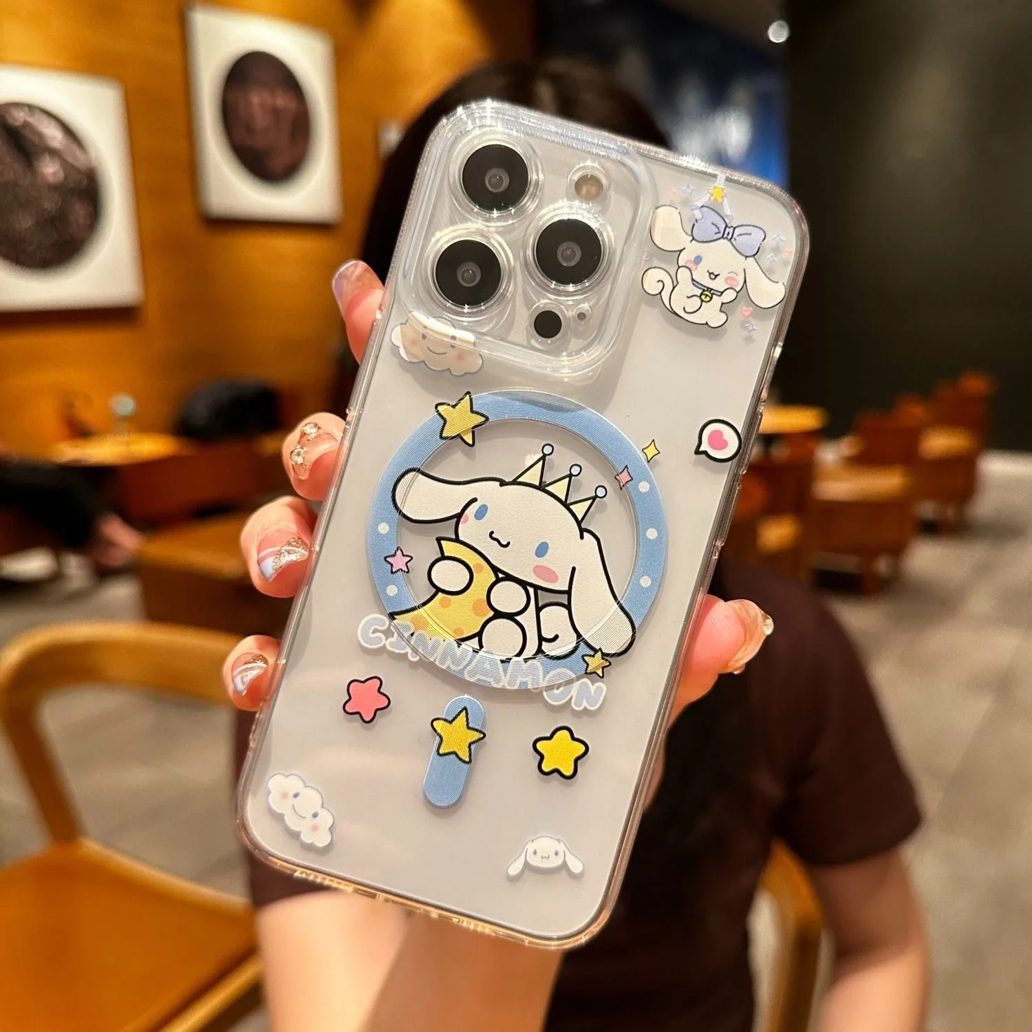 Kawaii Sanrios Cinnamorolls Magsafe Magnetic Phone Case for Samsung Galaxy S24 S23 S22 S21 S20 FE Plus Ultra 5G Soft Clear Tpu