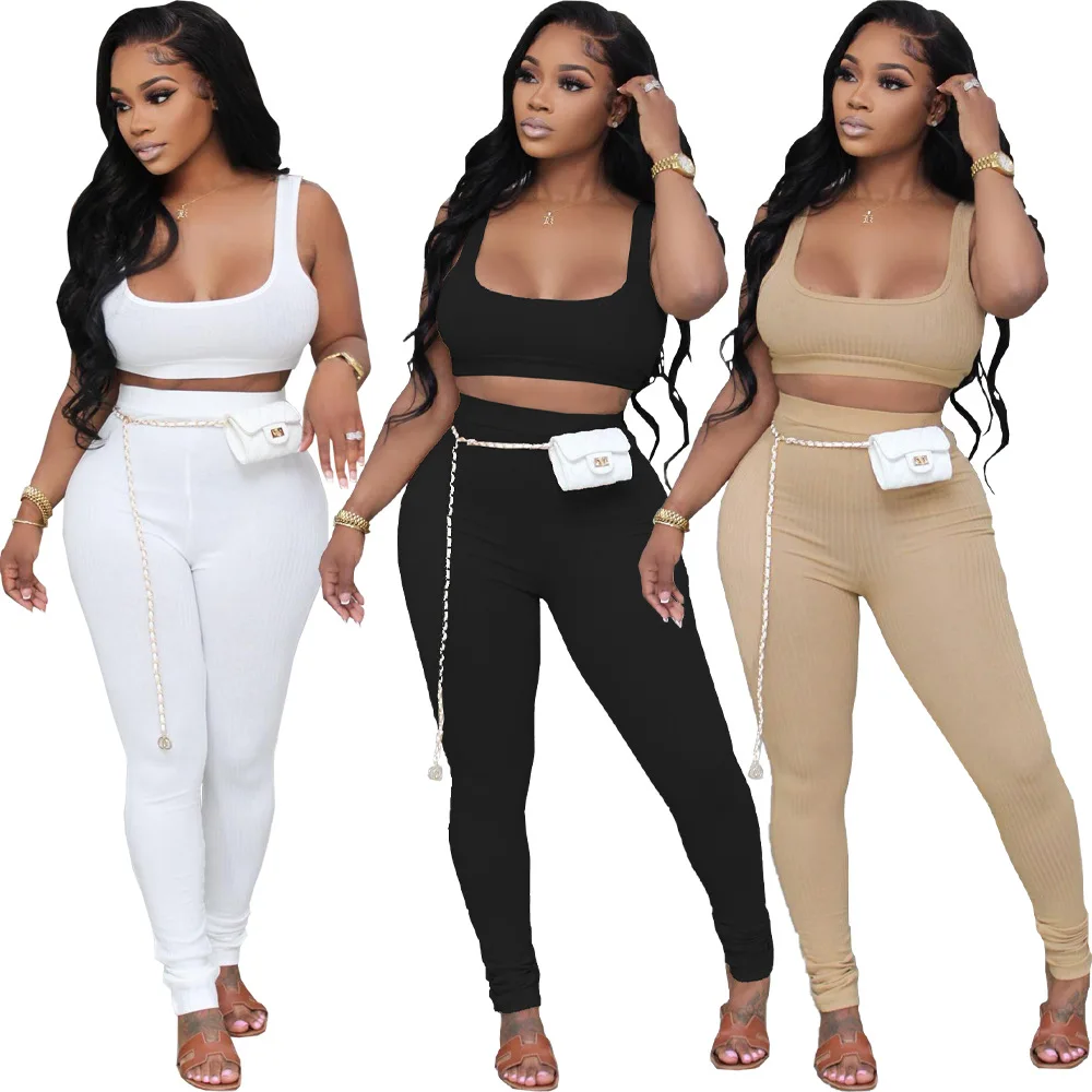 

Casual Women Tracksuit Two Piece Set Solid Color High Streetwear Sporsuit Matching Set Clothes For Women Outfit