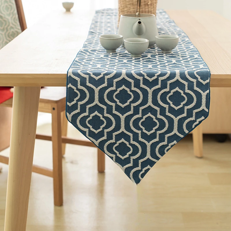 Новая Элегантная Бирюзовая настольная дорожка с принтом украшения для