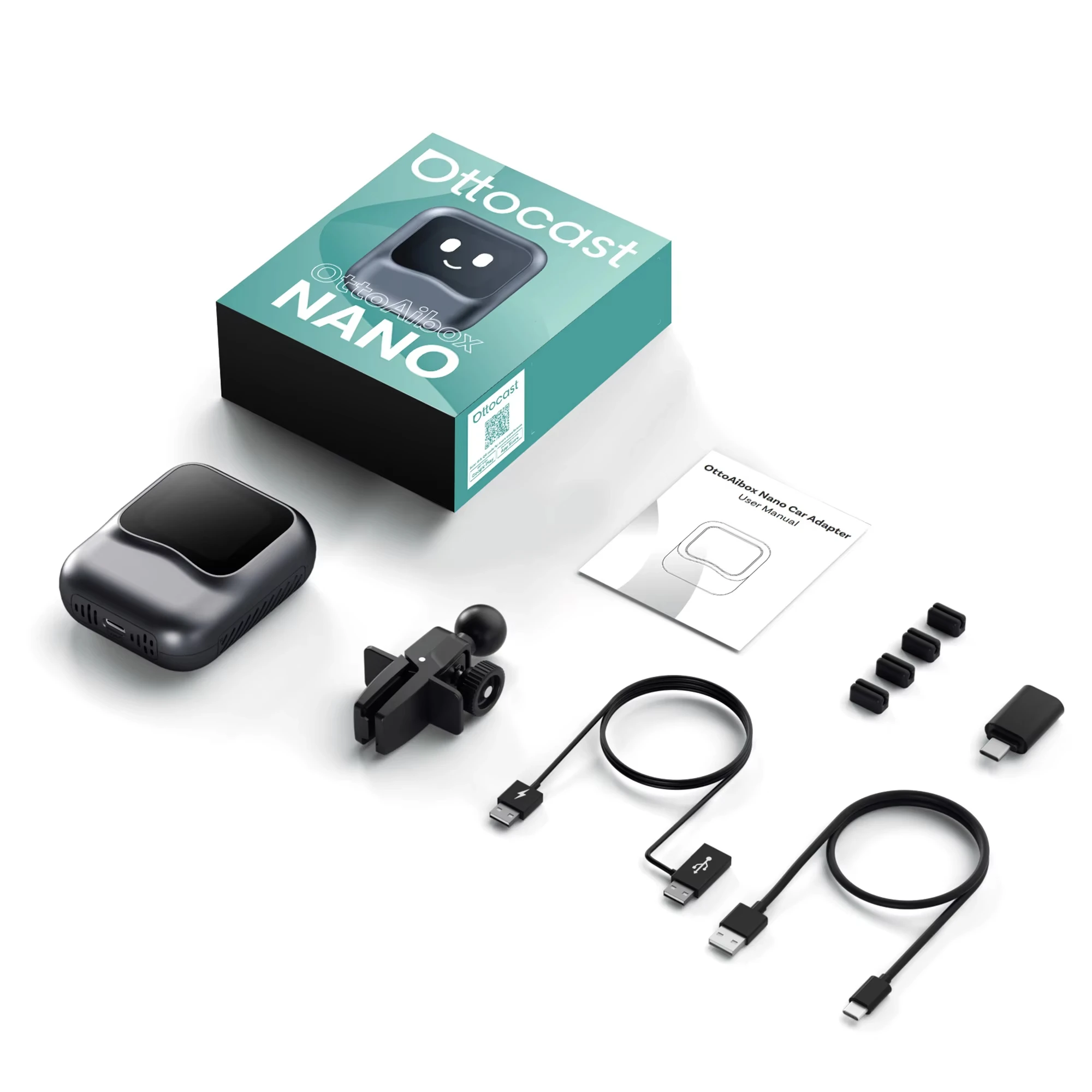 

OTTOCAST NANO Ai Box Голосовое управление Беспроводной Android Auto и CarPlay QCM6225 8 + 128G Android 13 Box для Youtube Netflix Play Store