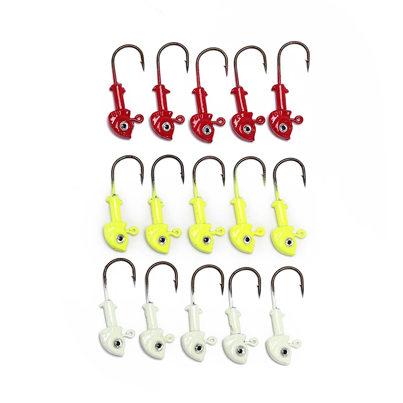

5pcs/set New Fishing Hook Colorful Lead Round Jig Head Fishing Lures Bait Hook Fish Tackle Fishing Hooks for Sea River Lake1