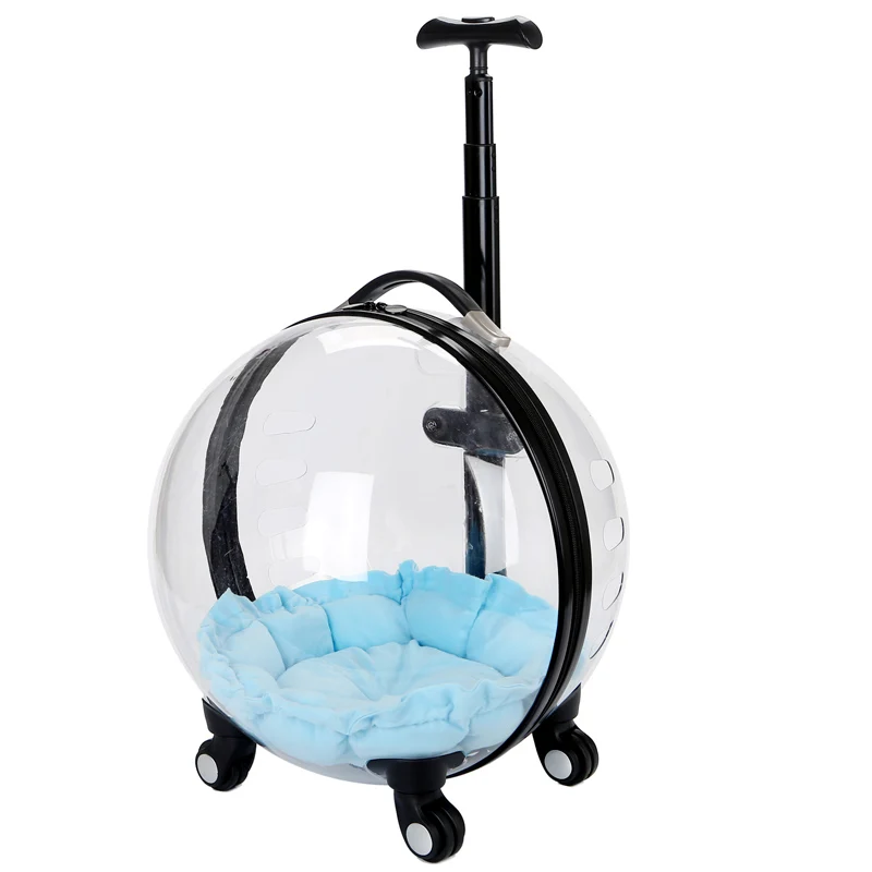 

Transparent Capsule Pet Travel Trolley For Puppies Dogs Cat Carriers Bag With Trolley Wheel Cat BagPet Trolley Box