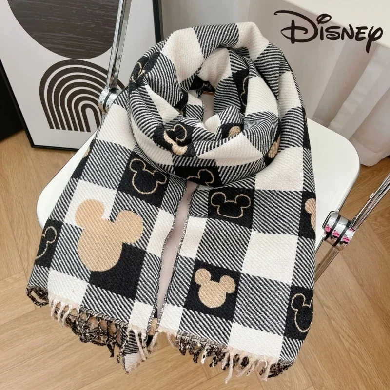 

Disney Scarf 2023 Winter New Bear Head Scarf Women's Double-sided Shawl Imitation Cashmere Retro Foreign Style Fashion Christmas