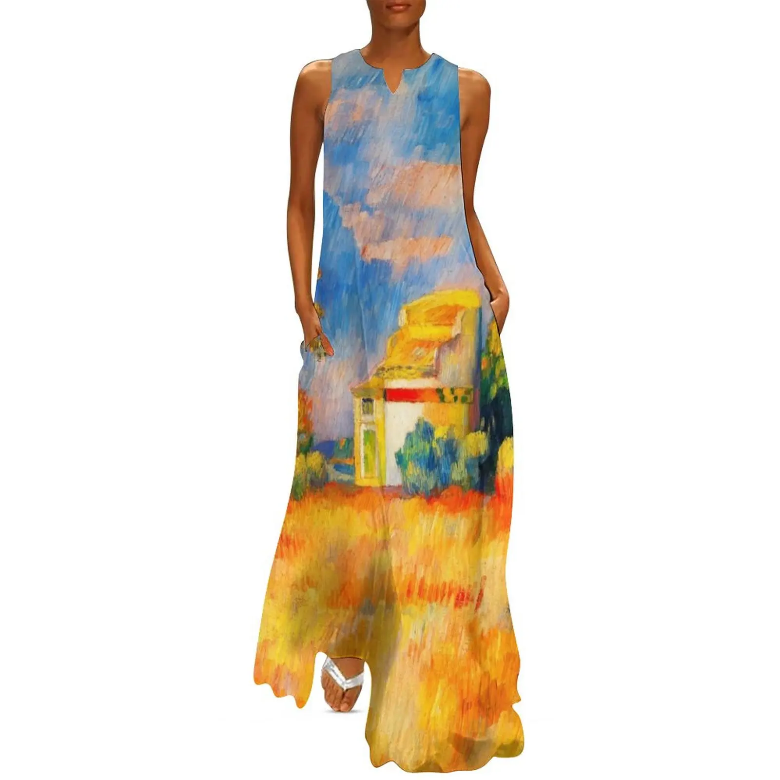 PIERRE-AUGUSTE RENOIR HD - Dovecote at Bellevue 1888–1889 Длинное платье для женщин выпускного вечера 2025