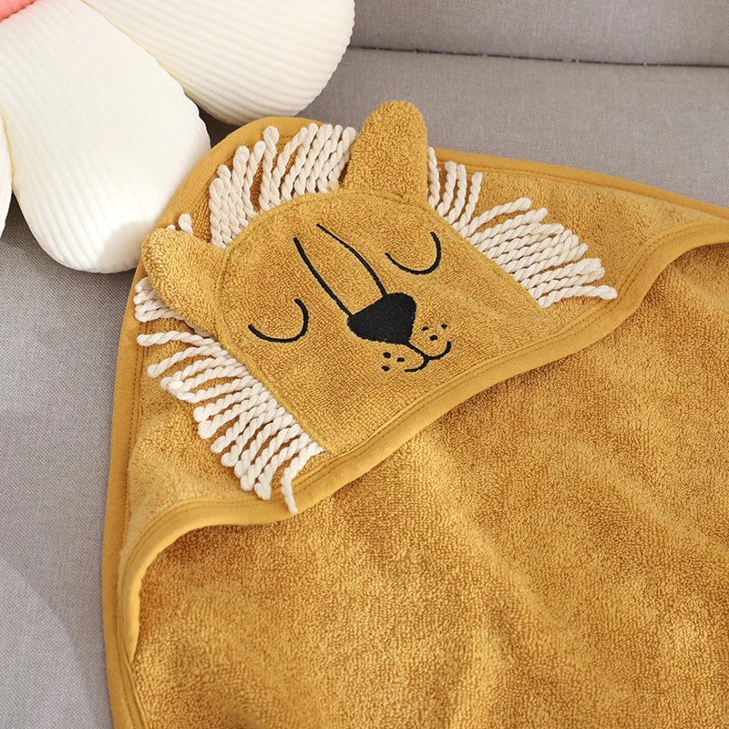 

Custom Infant Beach Absorbent Terry Cloth 100% Bamboo Cotton Blend Muslin Rabbit Bear Poncho Hooded Baby Towels Bath Set