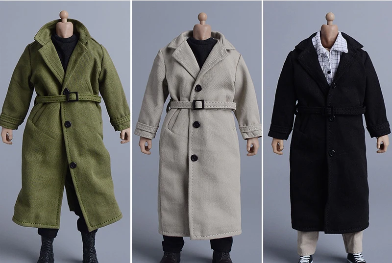

1/12 Scale Soldier Trendy Clothing Long Coat Model For 6'' Figure