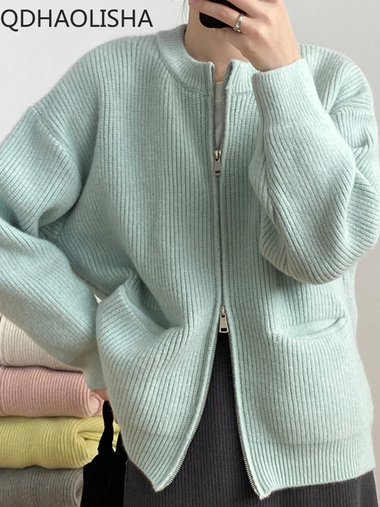 

Fashion Women Sweaters 2023 Autumn Winter New In Korean Luxury Clothing Loose Casual Long Sleeved Knitwear Tops Cardigan Women