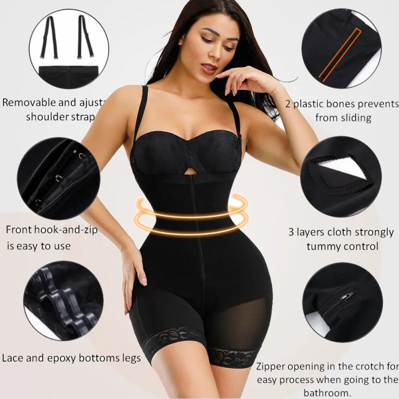 

XS-6XL New Women's One-piece Bottom Zipper Waist Hip Tights Plus Size Body Shaping Clothes