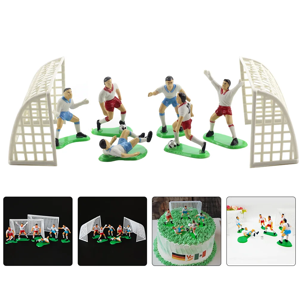 

Soccer Cakefootball Cupcake Birthday Topper Decorations Decoration Party Picks Kids Figure Team Figurines Pick Supplies Favor