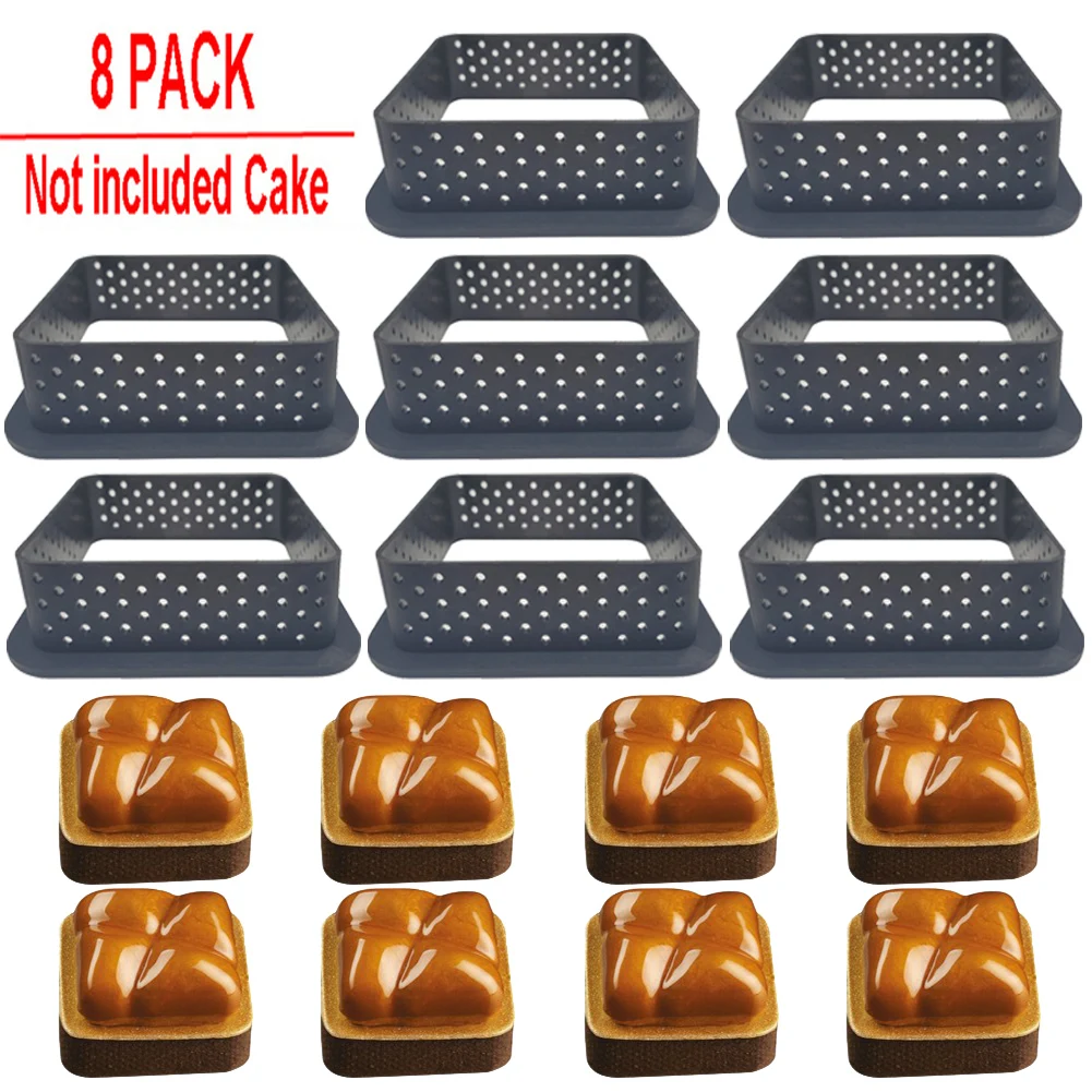 

Non-stick silicone cake mold, 8 pieces, cake cutter, circle, kitchen decor, french dessert, DIY, perforated cake tool