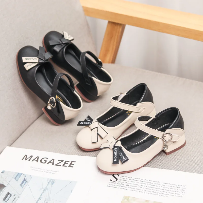 Girls' Princess Shoes Style Korean Girls' Casual Shoes Soft Soled Leather Shoes Children's Shoes Girl Shoes Comfortable Fashion