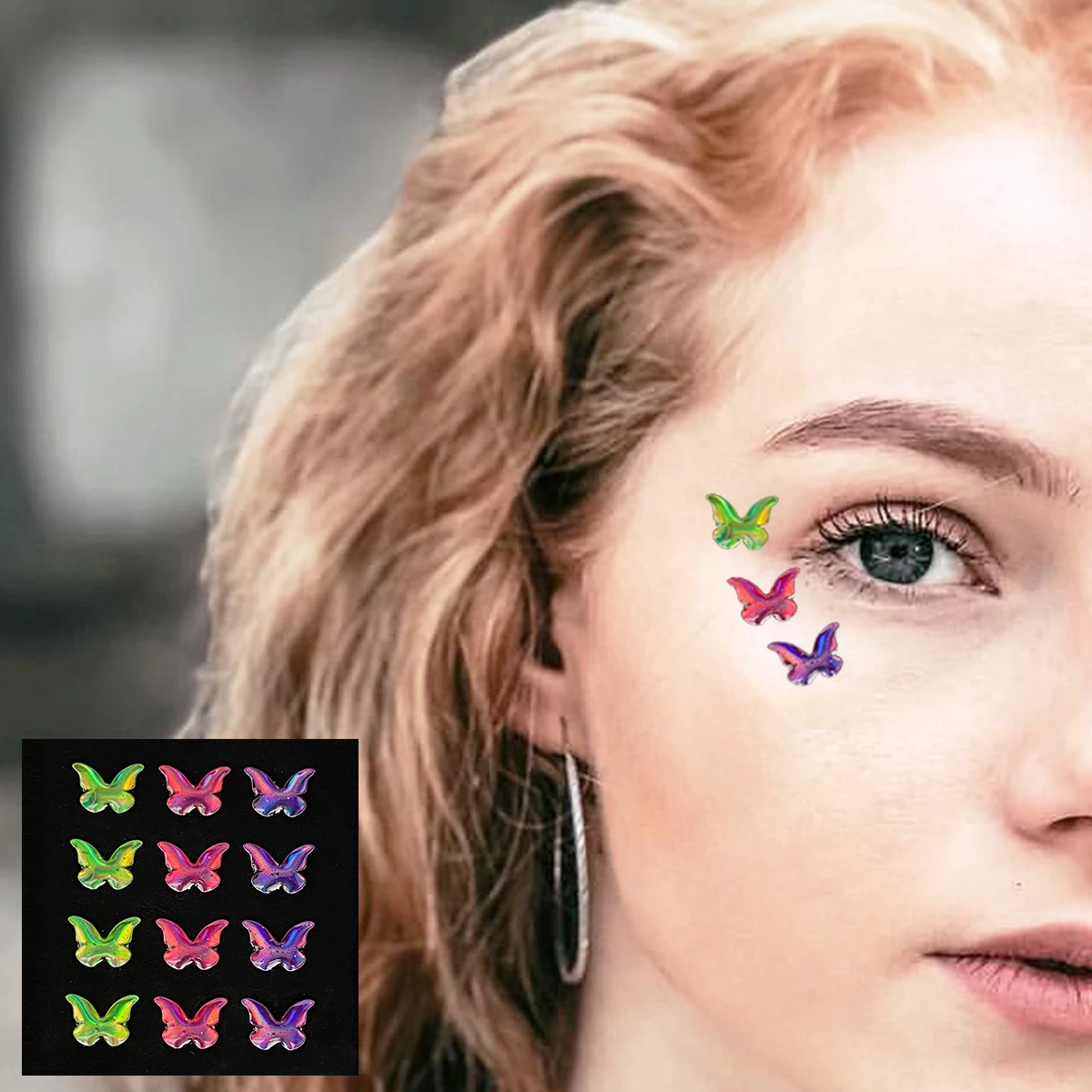 Star Heart Butterfly Face Gems Temporary Tattoos Eyes Body Pearl Makeup Sticker Flash Bindi Dots Crystals Jewelry Festival Party images - 6