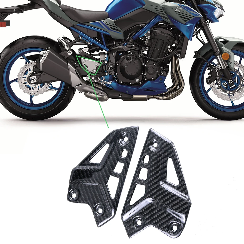 Full 3k Carbon Fiber Motorcycle Modified Accessories Fairings Body Kits Parts Heel Guards For Kawasaki Z900 2020 2021 2022