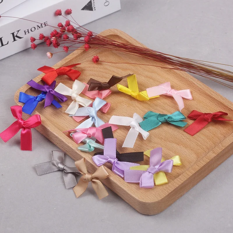 

100PCS/Lot Parts Ribbons and Bows for Needlework Satin Knot Decorative Fabric Ribbons for Diy Crafts Gift Ribbon Packaging