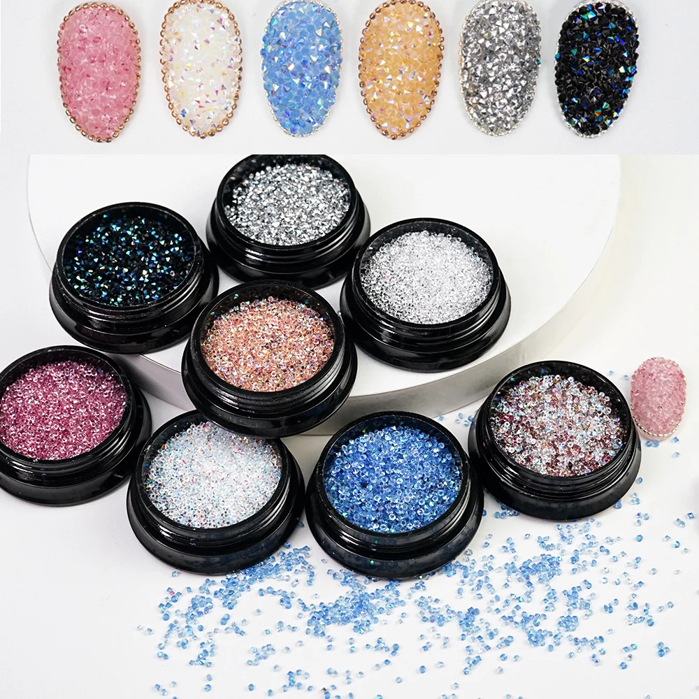 

Pixie Crystal Rhinestones Press on Nails 1.2mm/1440pcs Art 3d Crystals Stone Shine Gems Nails Decorations Manicure Accessories