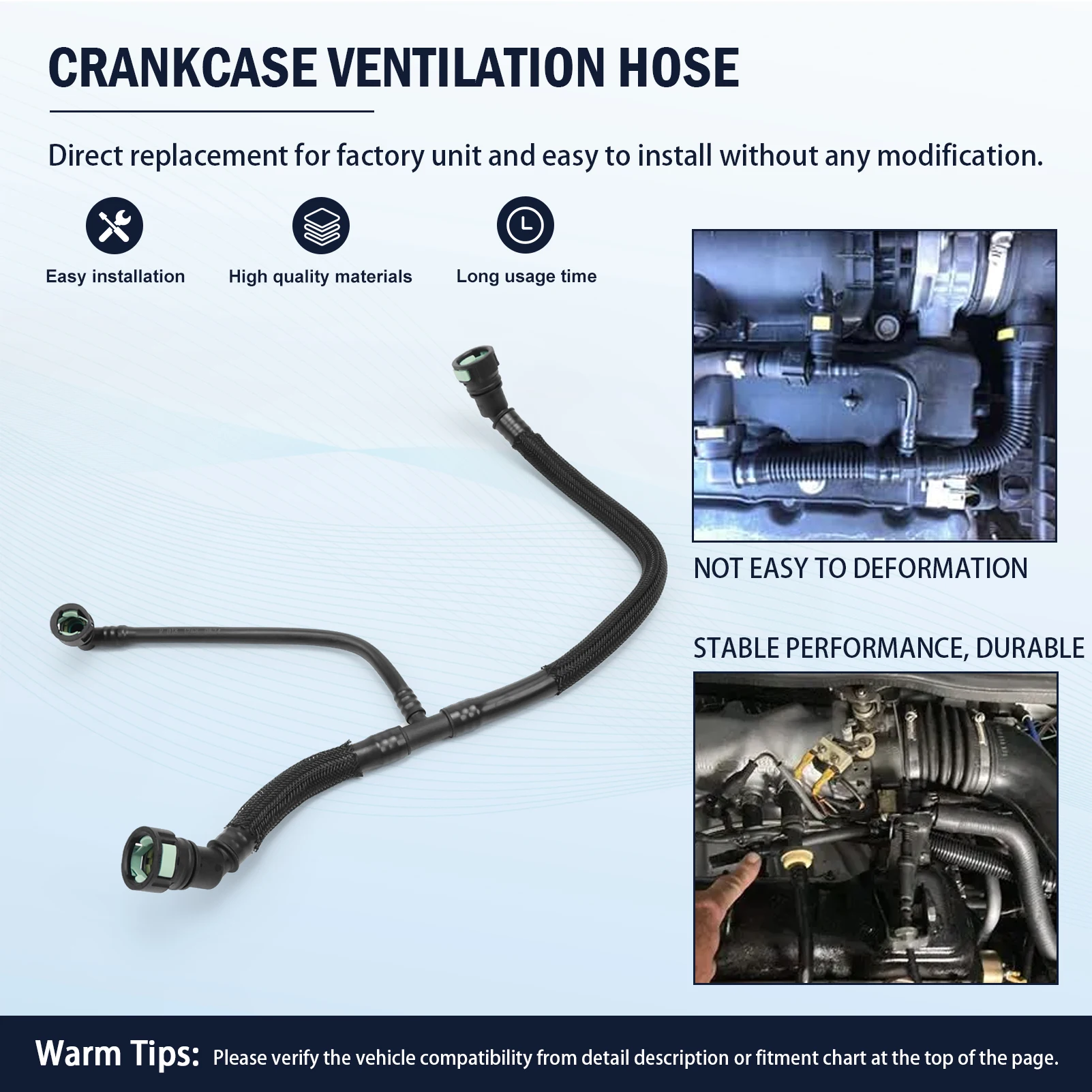 

12687544 Положительная вентиляционная трубка картера, черная 12673970 для автомобиля Chevrolet Buick GMC Cadillac