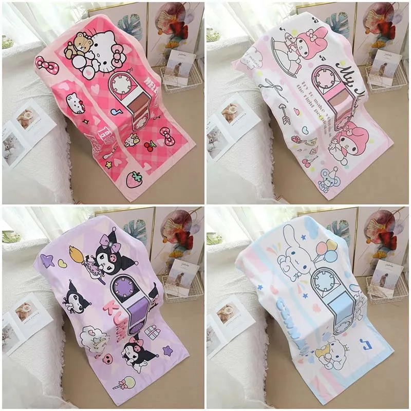 

Быстросохнущее банное полотенце Sanrio Hello Kitty моя мелодия Kuromi понравико, милое мягкое удобное толстое полотенце, полотенце для йоги, бытовое банное полотенце
