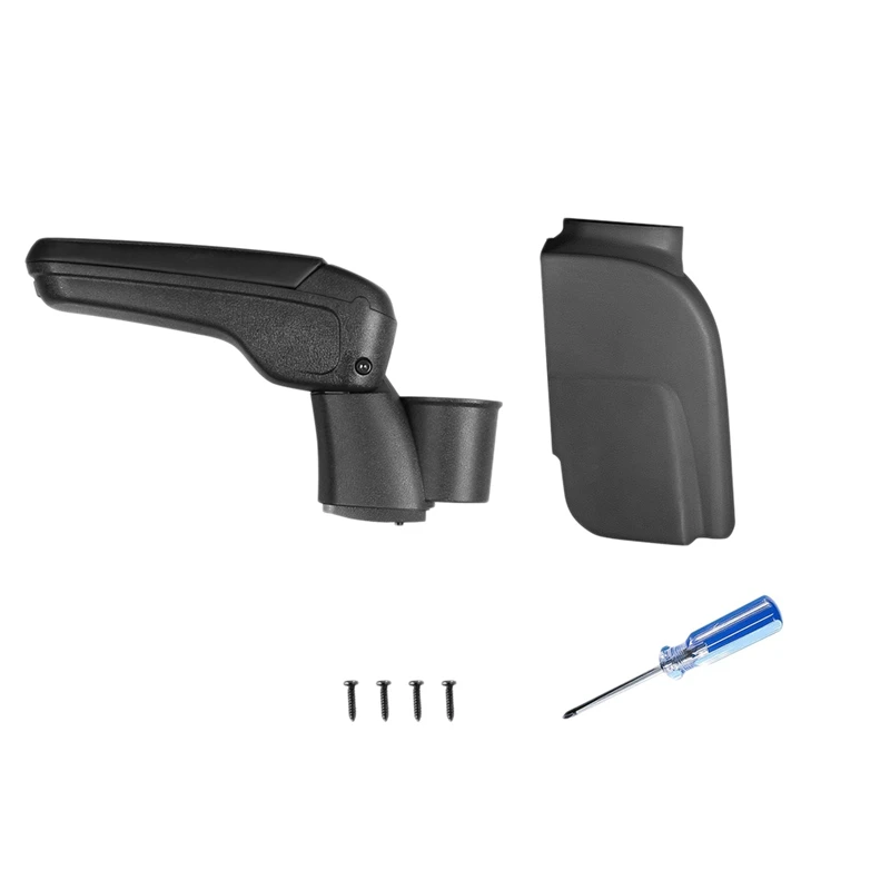

HOT-For Toyota Yaris Storage Box Armrest Arm Rest Black Leather Set Of Installation Accessories