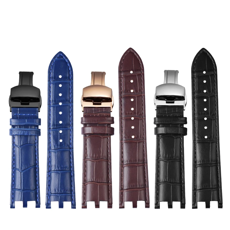 High quality double notch watch strap 22mm, for Versace V-RACECHRONO genuine leather watch strap GTM accessories