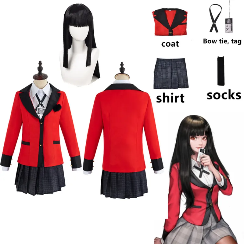 

Disfraces de Anime Kakegurui Jabami Yumeko, pelucas de jugador compulsive, disfraces de fiesta de Halloween para mujer