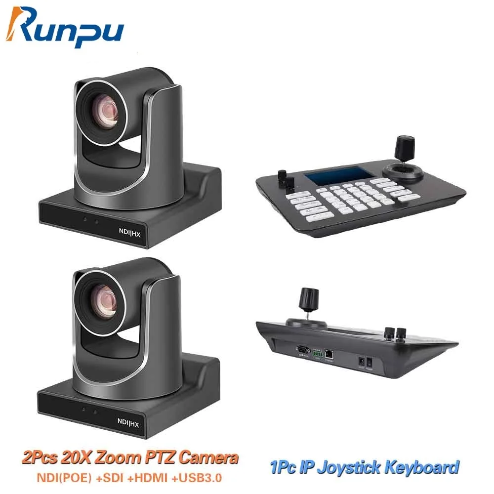 Группа видеоконференций 2 шт. 20x зум PTZ камера для видеоконференций с NDI + SDI + HDMI + LAN IP потоковая передача + PTZ IP-клавиатура для камеры Группа видеоконференций 2 шт. 20x зум PTZ камера для видеоконференций с NDI + SDI + HDMI + LAN IP потоковая передача + PTZ IP-клавиатура для камеры