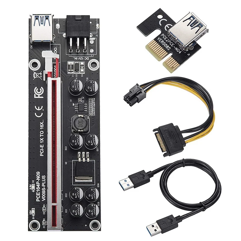 

PCIE Riser 009S Plus Mining Super Version PCIE X16 PCI Express Extension Riser Card for Mining Video Card-Red Slot