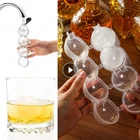 Круглая форма для льда с 4 отверстиями, силиконовая крышка для виски, коктейлей, напитков, форма для льда, Креативные кухонные приспособления, аксессуары для бара