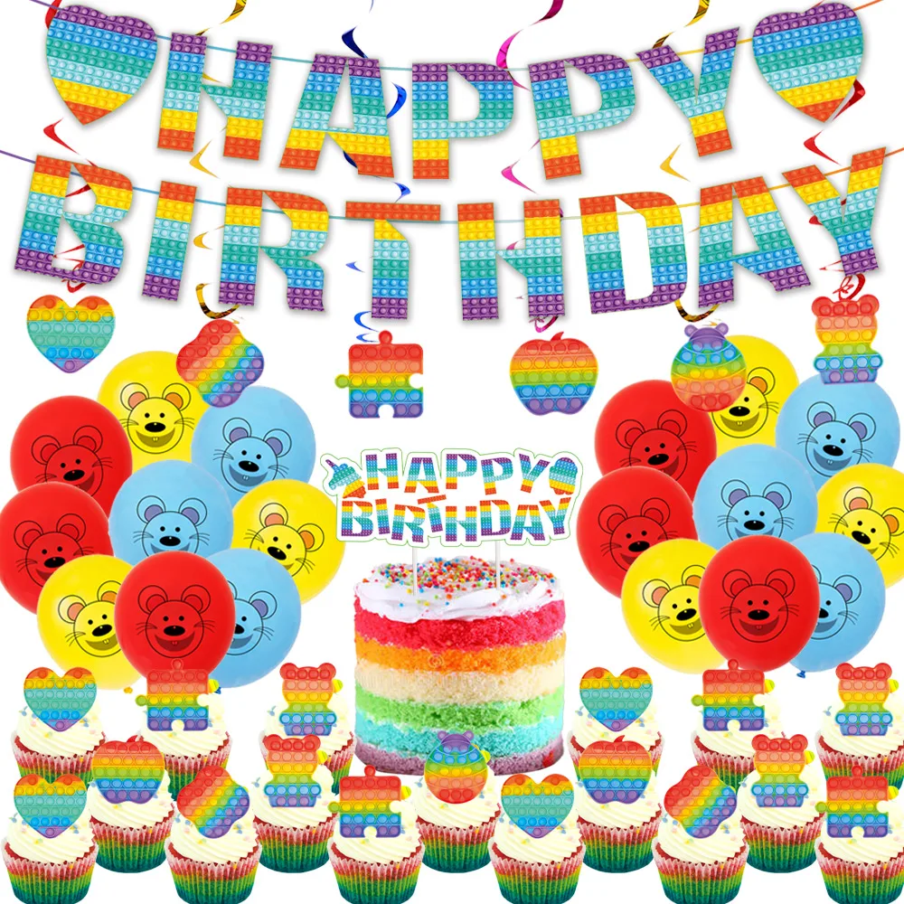 

Last Mouse Lost Disposable Tableware Cup Plate Napkin Cartoon Banner Tablecloth Baby Shower Party Supplies