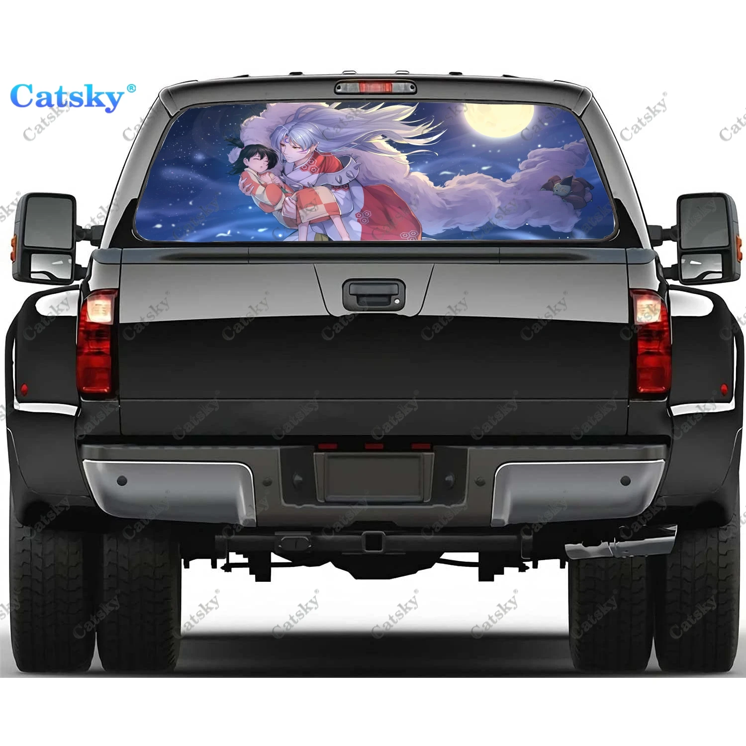 

Inuyasha Anime Window Decal Sticker Graphic PVC Decorative Truck Sticker Perforated Vinyl Universal Sticker