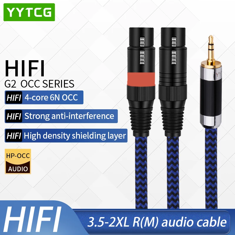 

XLR Cable 3.5mm Stereo Jack Male to Dual XLR Female For Speakers Mixer 1.5m 2m 3m 5m OFC Aux Audio Cable Foil+Braided Shielded