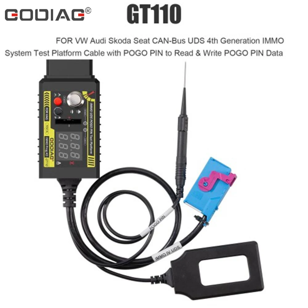 GODIAG GT110 ДЛЯ VW Audi Skoda Seat CAN-Bus UDS 4-го поколения IMMO System Test Platform Кабель с POGO PIN для чтения
