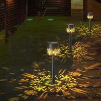 solar led light outdoor waterproof solar lighting for the garden decoration sensor hollow lantern projection landscape lawn lamp