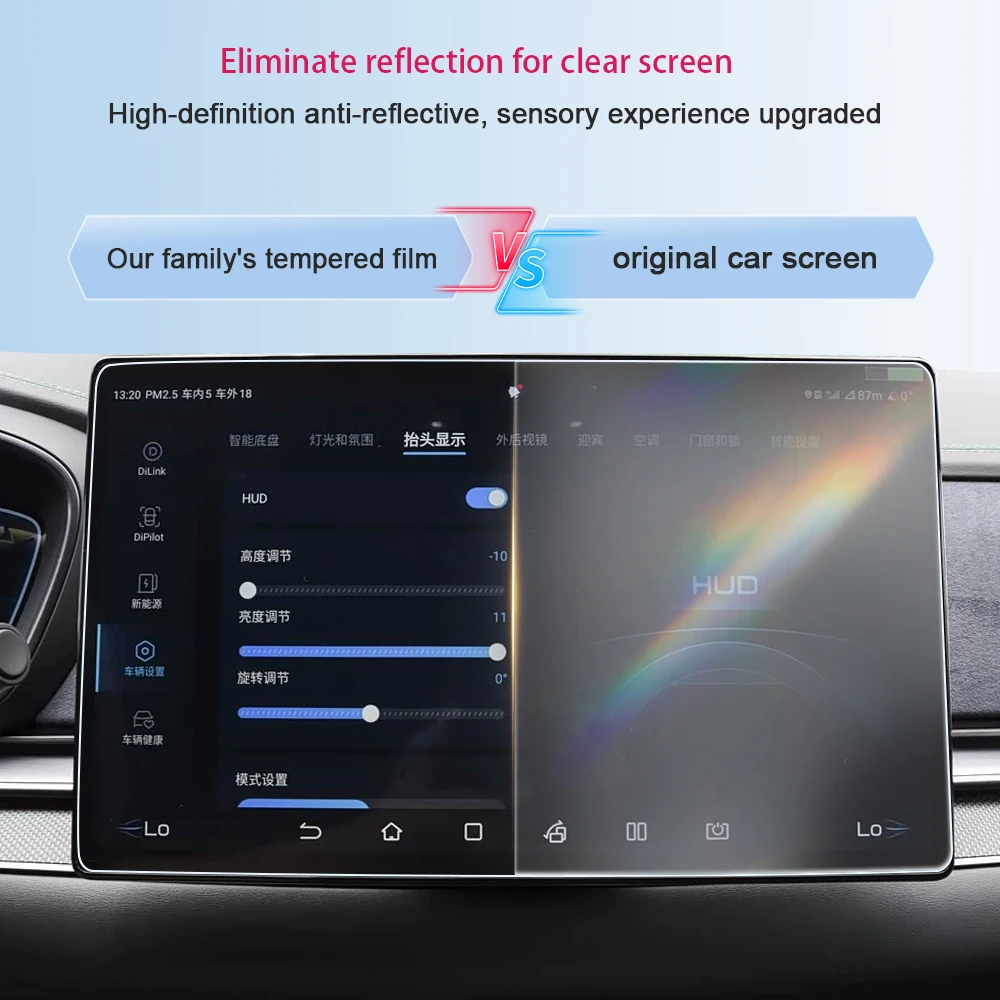 Фото Защитная пленка из закаленного стекла для центральной консоли и GPS LCD-экрана автомобиля BYD HAN EV DM-i 2021-2026, устойчивая к царапинам №3