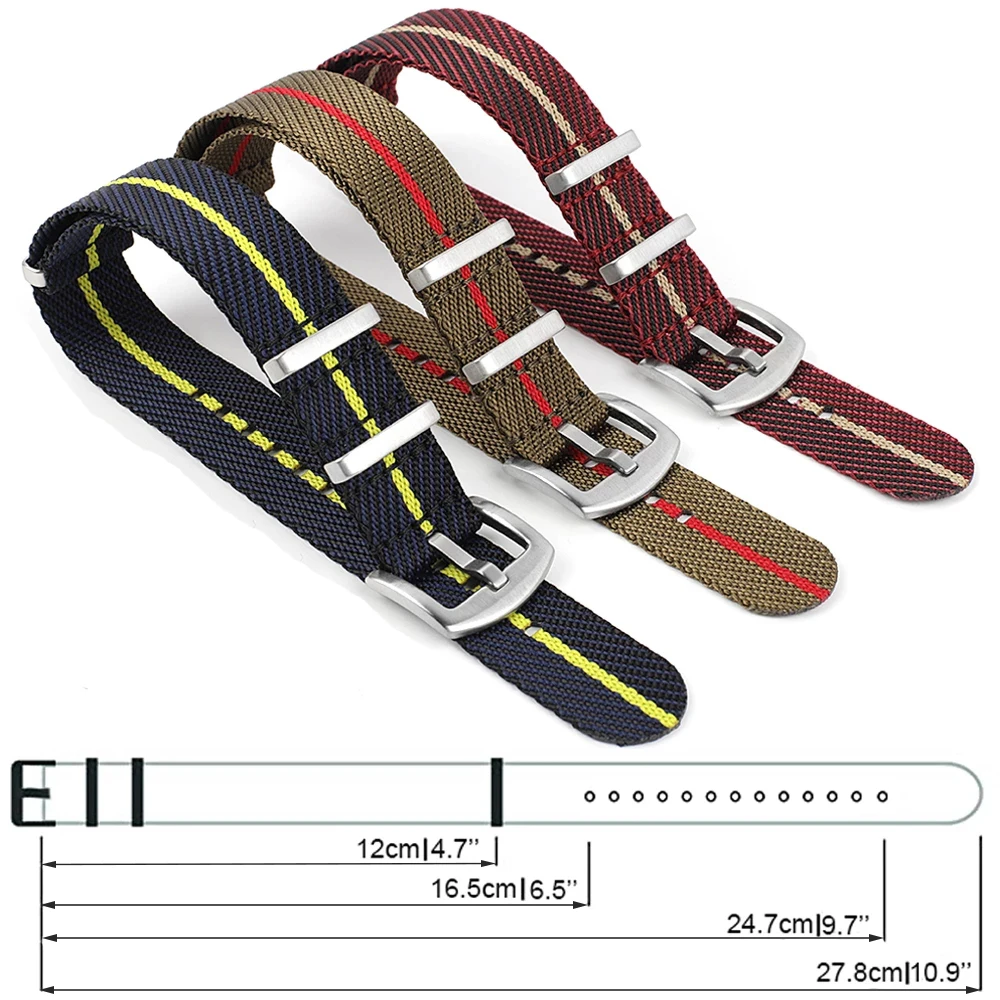 Nylon Watch Strap 20mm 22mm Stripe Watchband Replacement Watch Band Military Wristband Accessories For T-udor Watch Straps