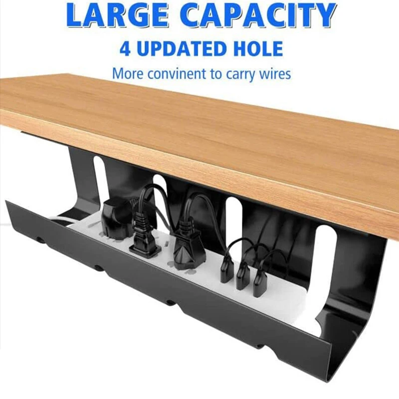 Expandable Under Desk Cable Storage Rack Management Tray Desk Socket Holder Wire Cord Power Strip Adapter Wire Organizer Shelf
