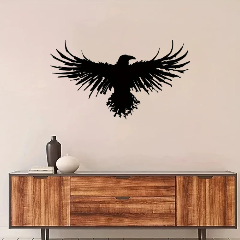 Черная Металлическая Ворона Настенный Декор Железный Силуэт Птица Подвесное