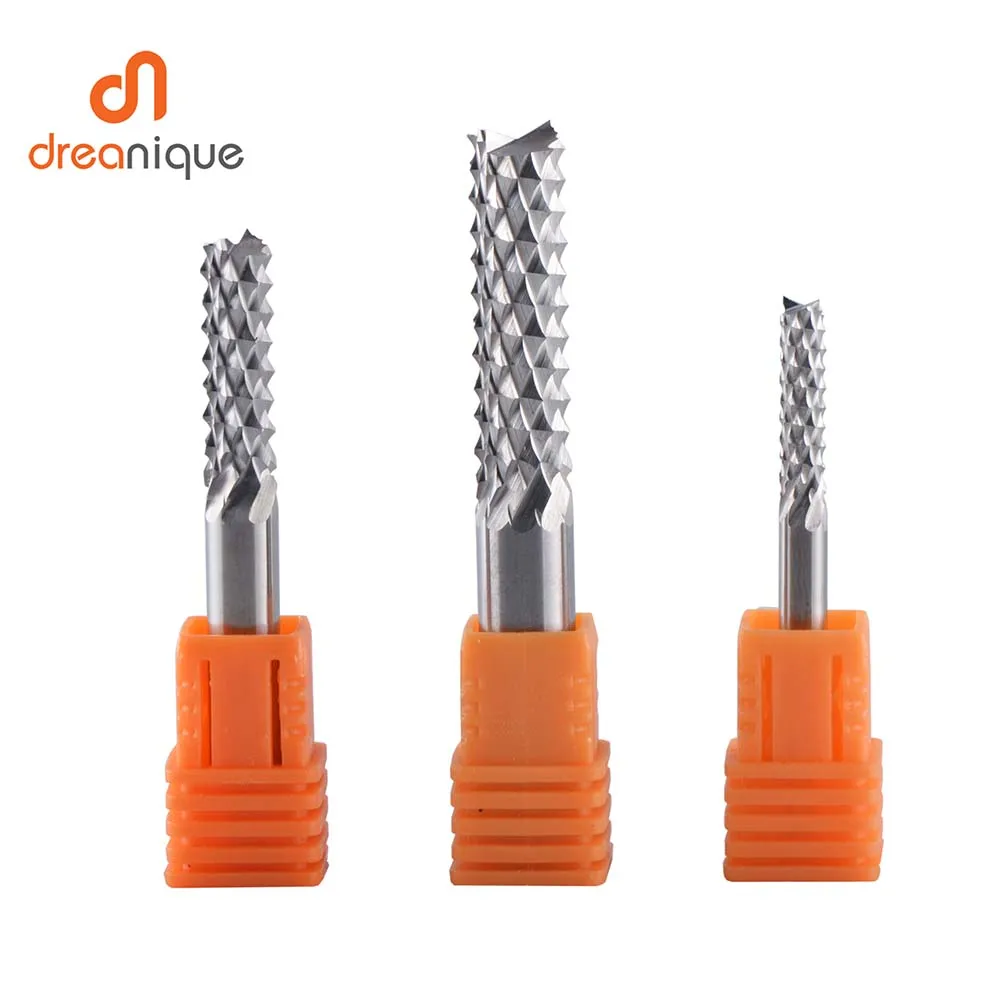 Фото Dreanique 1 шт. твердосплавные фрезы для кукурузы 3,1 мм, 4 мм, 6 мм, 8 мм, концевые фрезы для дерева, печатные платы, фрезерные инструменты из углеродного волокна №3
