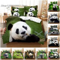 panda duvet cover set cute animal pattern twin bedding set for boys girls wild giant panda comforter cover king size quilt cover