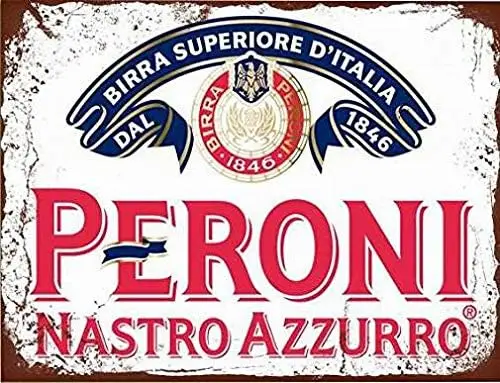 Винтажная металлическая жестяная вывеска 8x12 Peroni Nastro Azzurro Lager Beer Wall Decor Home
